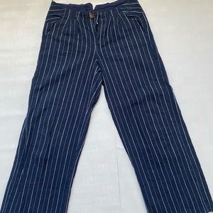 Free People Striped Navy Pants